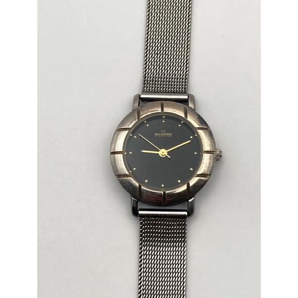 Skagen Sterling Slim Womens Watch 26mm with New Battery - Adjustable Mesh Band - Picture 3 of 10